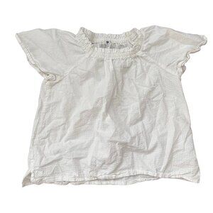 Uniqlo Girls White Flutter Sleeve Blouse Size 8